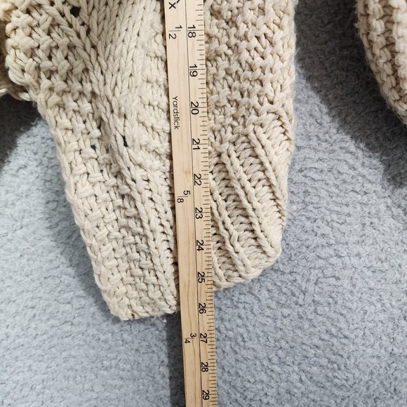 Miss Me Womens‎ Sweater Cardigan Beige Large Button Front Boho Style Short - Picture 3 of 7